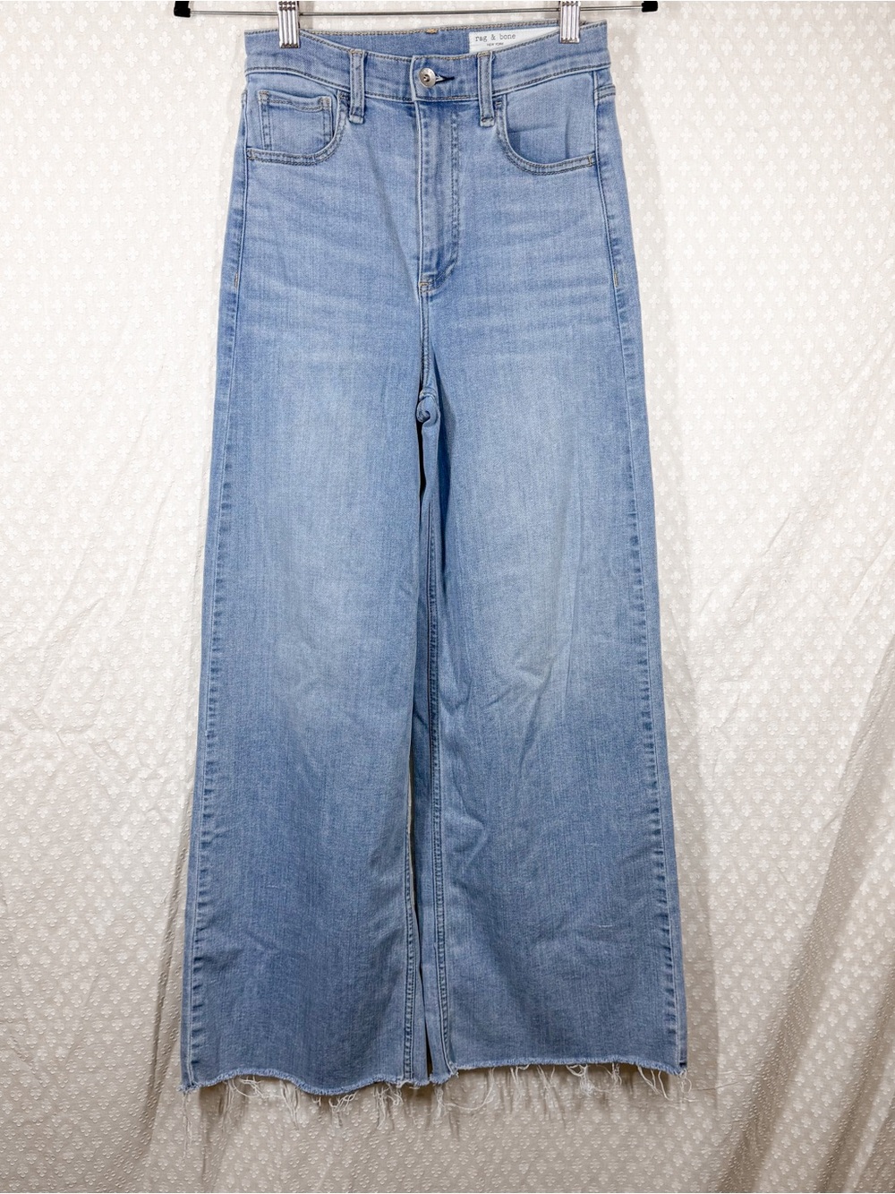 Rag & Bone Light Wash Serena High Rise Wide Leg Jeans
